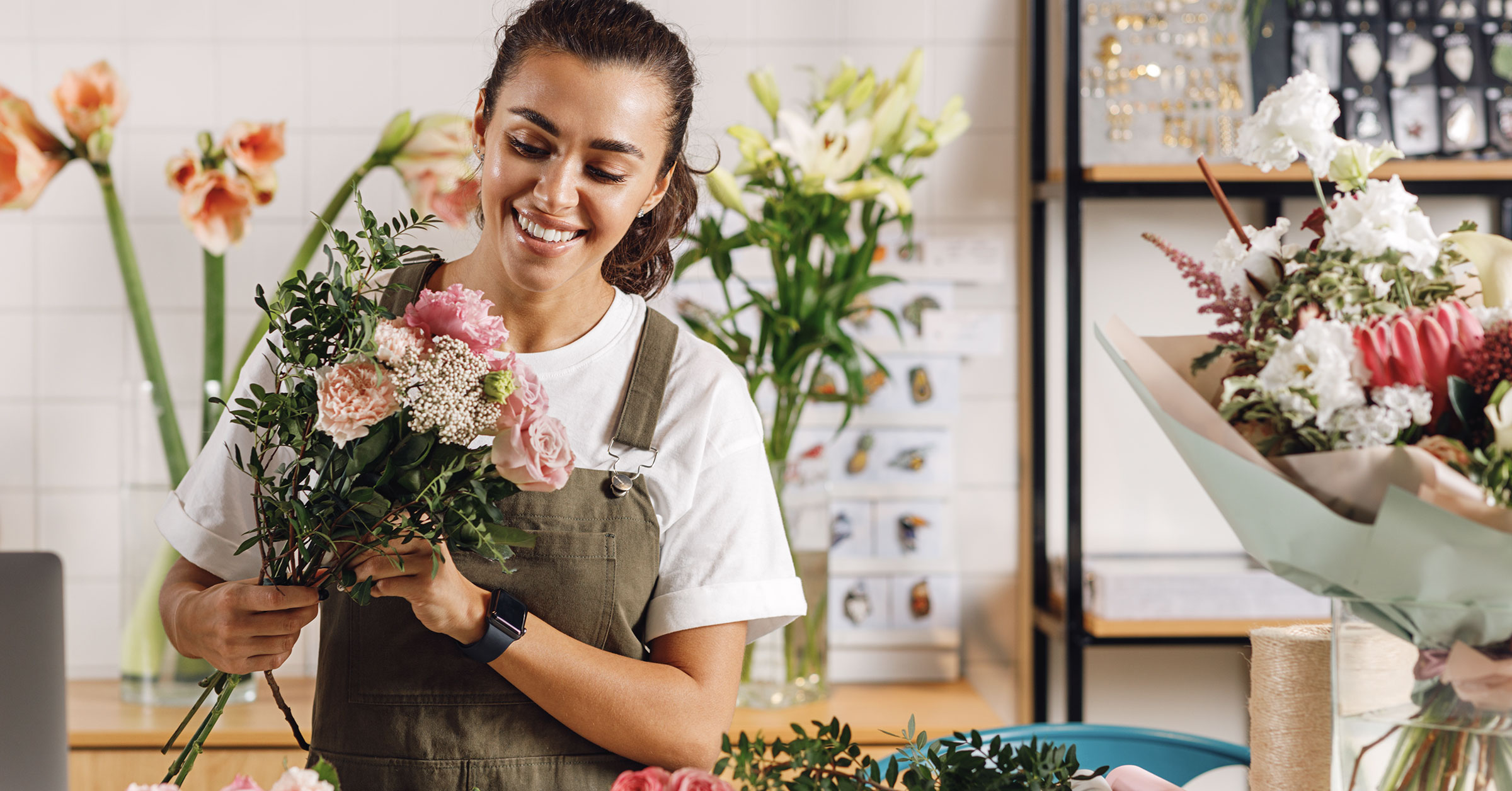 Tasker performing a Florist job.