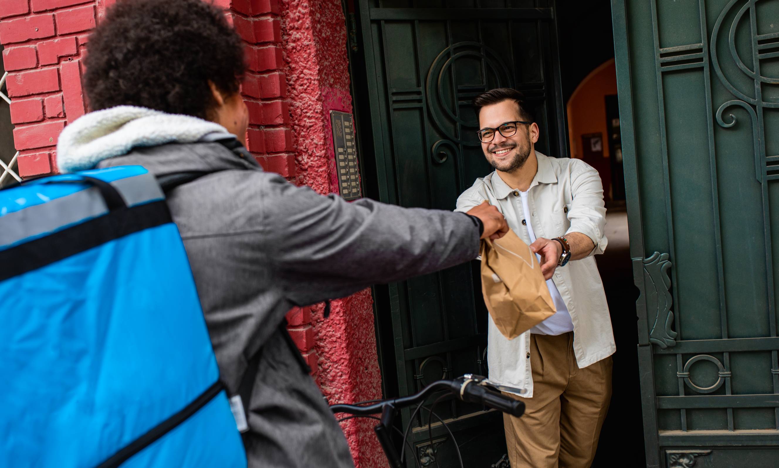 Tasker performing a Food Delivery job.